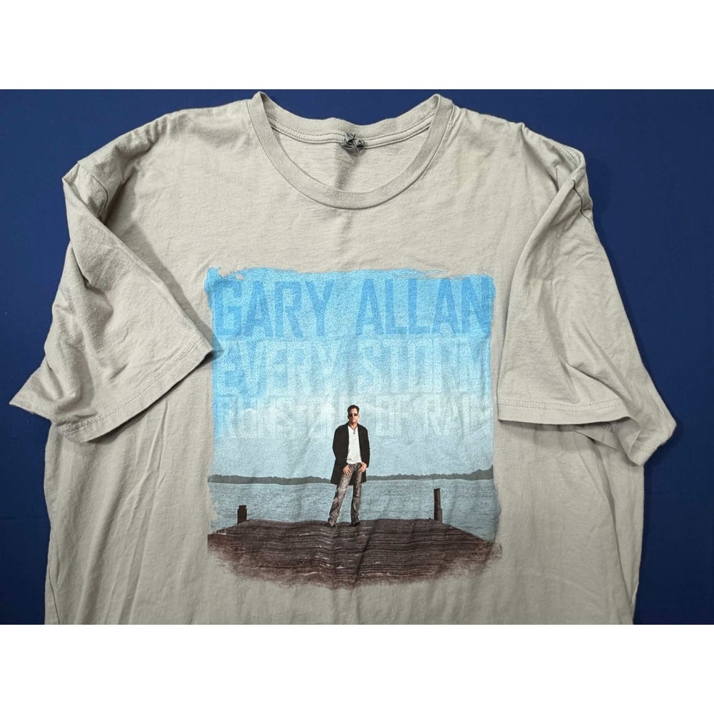 Gary‎ Allen Every Storm Runs Out of Rain Tour T-Shirt Gray 2XL 2012